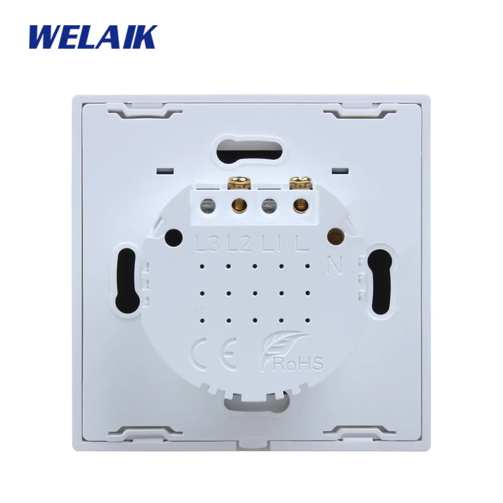 WELAIK UK сенсорный выключатель Кристалл-стеклянная панель-переключатель настенный-Интеллектуальный переключатель-умный-переключатель 1ганг-1way светодиодный-лампа B1911CW/B