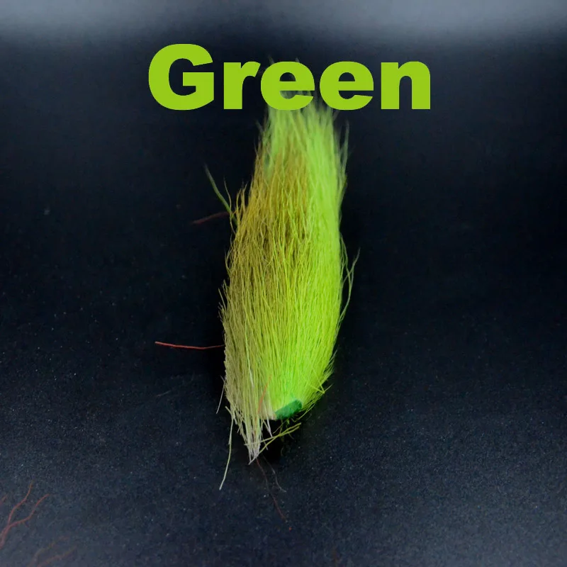 Созерцатель 5 цветов bucktail jig fly fishing стримеры связывающий материал окрашенные волосы оленя для обманщиков классический мухобойка перо - Color: Green