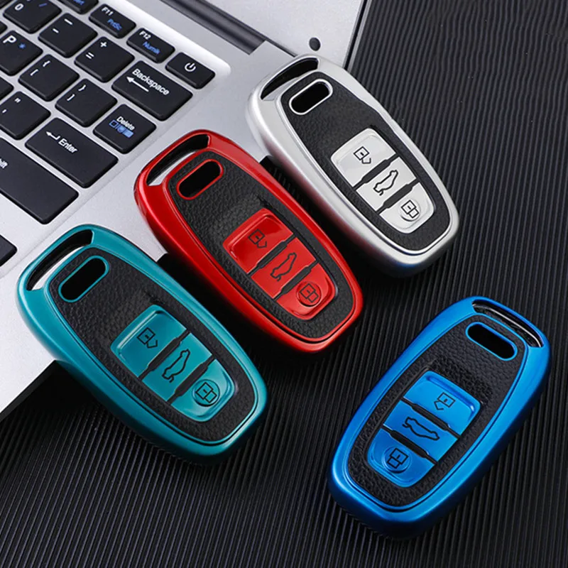 

Чехол для ключей автомобиля, чехол для ключей для Audi a1 a3 8v a4 b8 b9 a6 a5 c7 q3 q5 q7 tt, автомобильные аксессуары, держатель, оболочка, набор для защиты к...