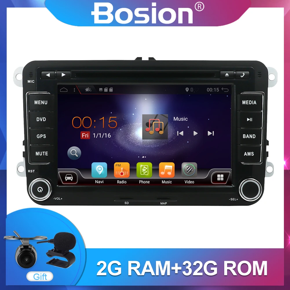 Автомагнитола Bosion 7 дюймов Android 10 DVD GPS навигация Wi Fi + Bluetooth 5 Радио Авторадио 2 Din для