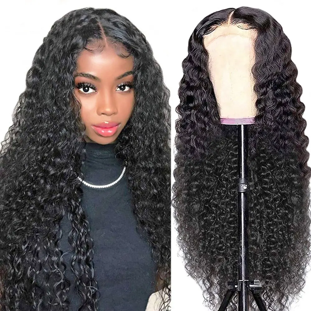Puromi Deep Wave 13x4 Lace Front Human Hair Wigs 150% Density Remy Brazilian Human Hair Transparent Lace Frontal Wigs PrePlucked