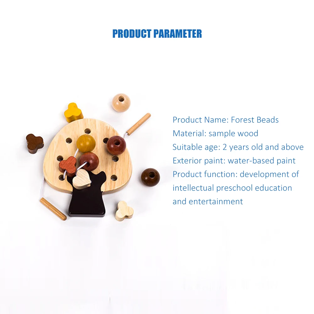 

Beads String Toy for Toddler Wooden Tree Beads Toys For Kids Educational Toys Safe Nontoxic Stringing Beads Toys for Cultivating