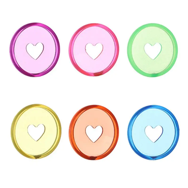 

20pcs 35mm Transparent Heart Binder Rings Mushroom Hole Loose Leaf Notebook Disc T3LB