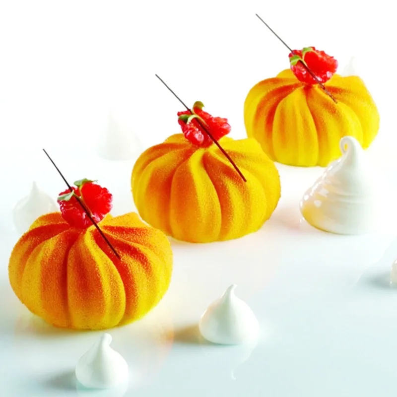 Pumpkin Shaped Silicone Mousse Mold for Halloween Cake Dessert Baking Form Tray Pudding Chocolate Moulds Decorating Tool | Дом и сад