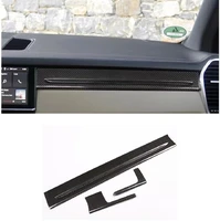 3 pcs dry carbon fiber central control instrument decoration cover stickers car accessories fit for porsche cayenne 2018 2020