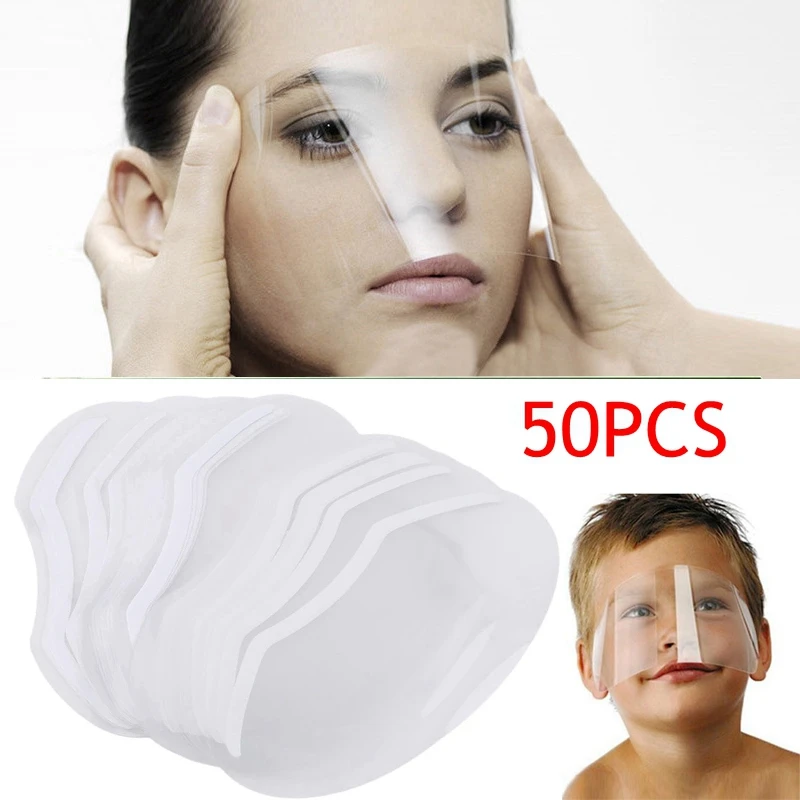 

Face Protecting Haircut Tool 50PCS Disposable Barber Face Shield Salon Supply Forehead Plastic Mask Hairspray Isolate FaceShield