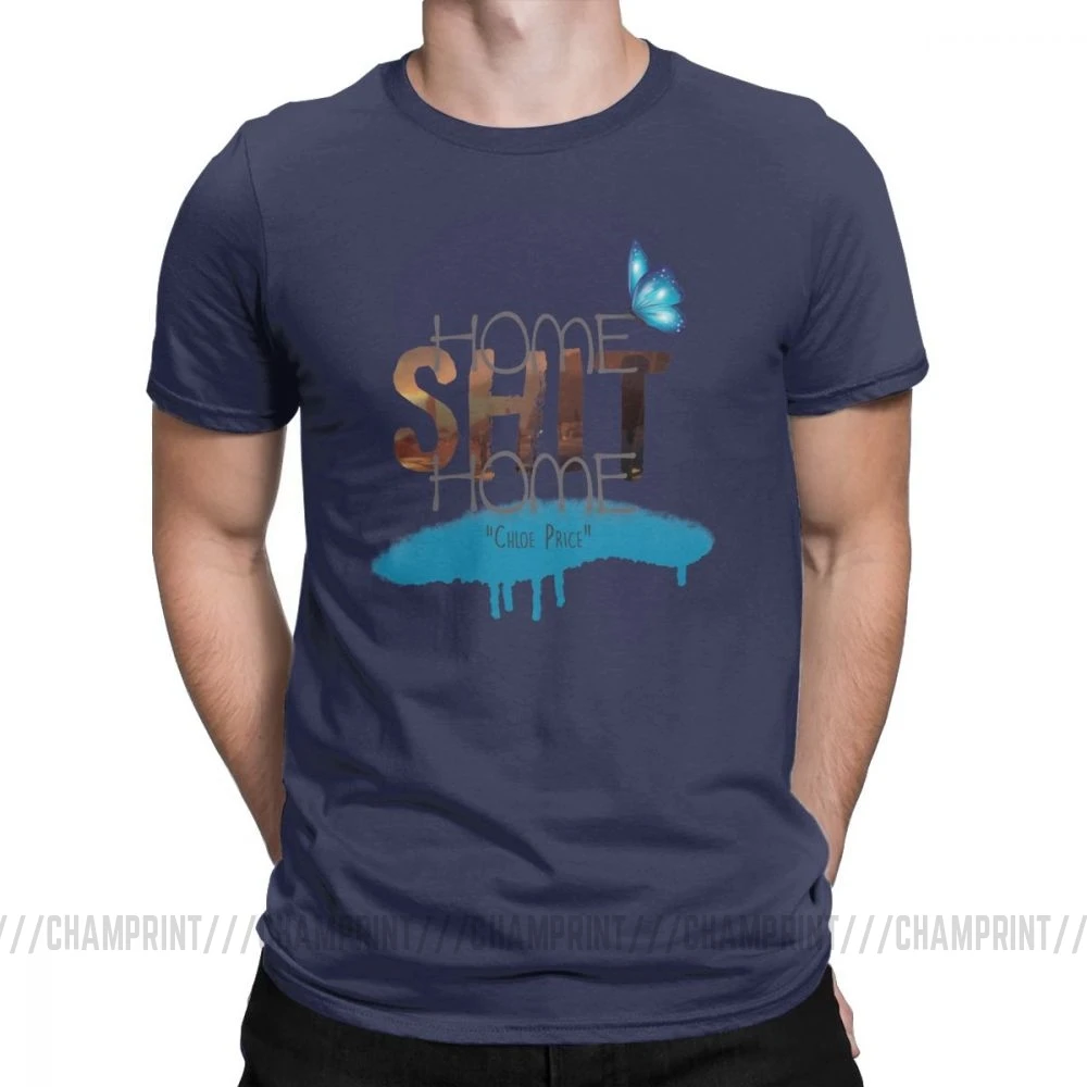 Home Shit Home Life Is Strange мужские футболки, винтажные футболки с коротким рукавом и круглым вырезом, футболка из чистого хлопка, одежда для вечеринок - Цвет: Тёмно-синий
