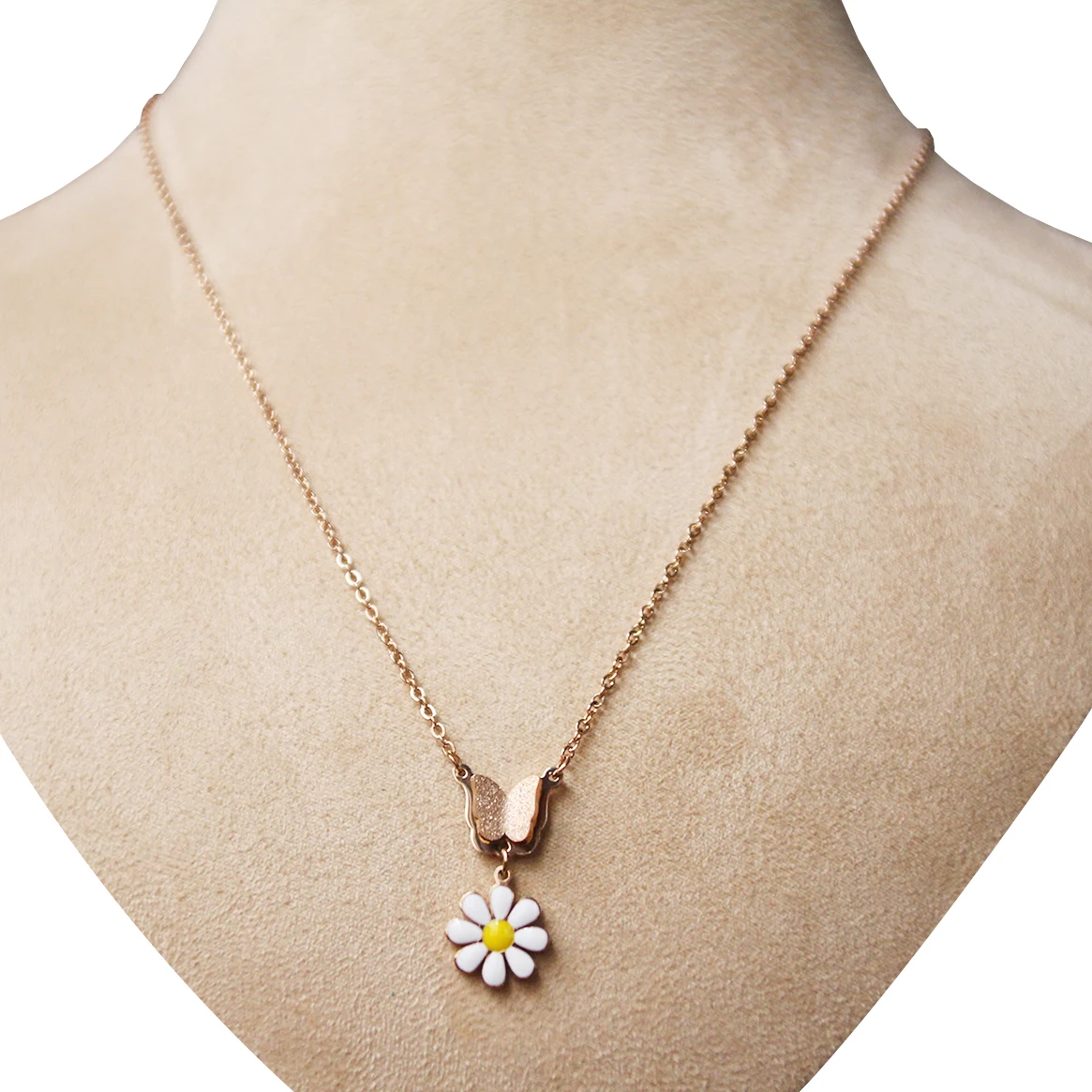 

Новый модный крошечный чокер Готическая позолоченная бабочка цветок ожерелье для женщин романтическая эстетика кулон ожерелье ювелирные ...