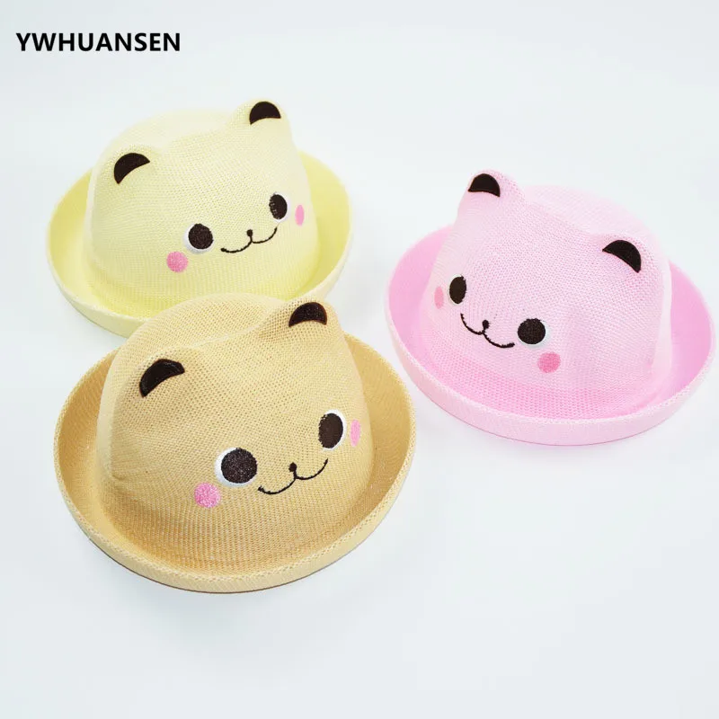 

YWHUANSEN Cute Panda Baby Girls Boys Bucket Hats Fashion Beach Kids Summer Travel Sunscreen Caps Hot Offers With Free Shipping