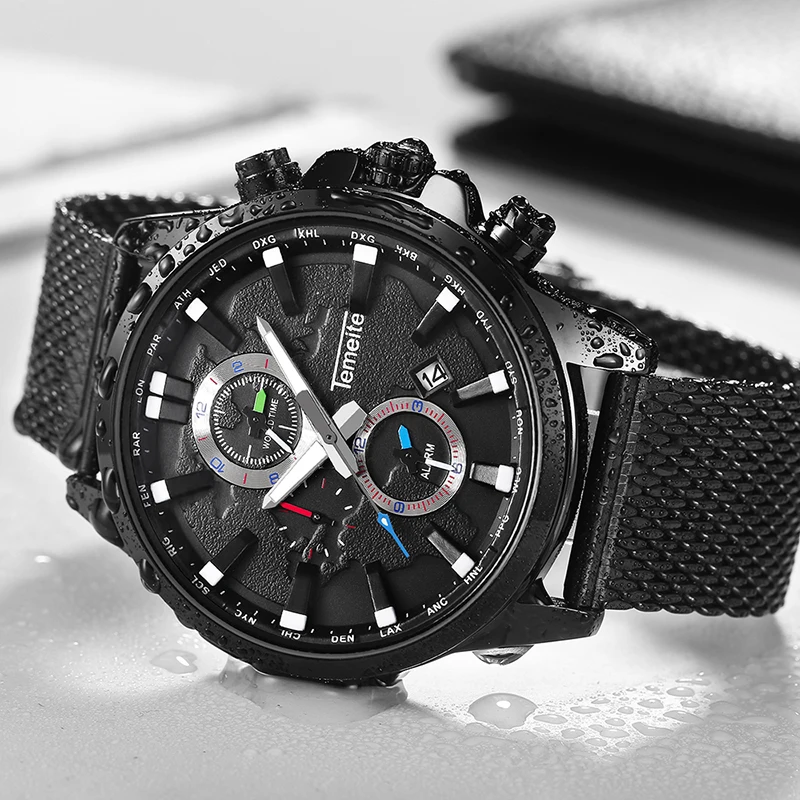 TEMEITE оригинальные мужские s часы лучший бренд класса люкс водонепроницаемые