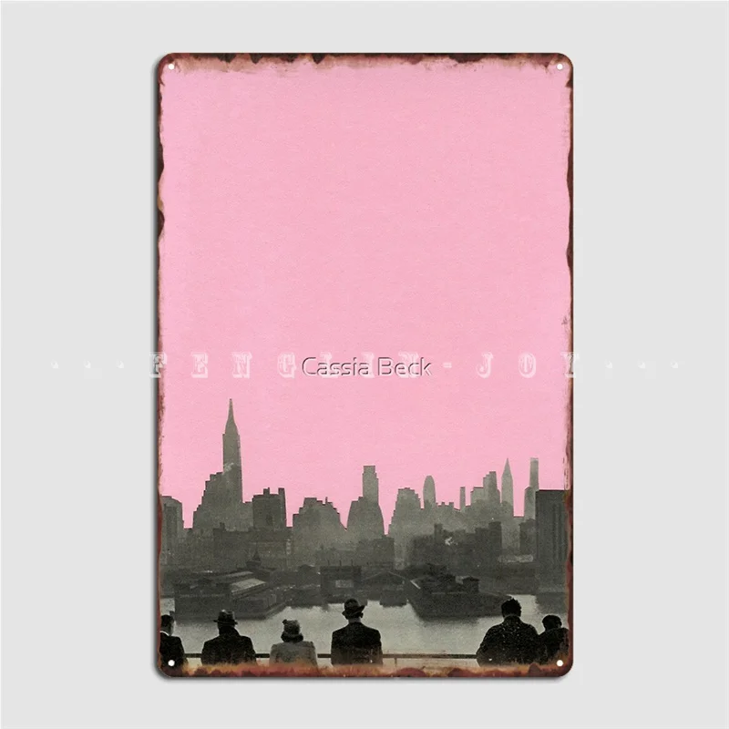 Металлический знак Нью-Йорк ночь