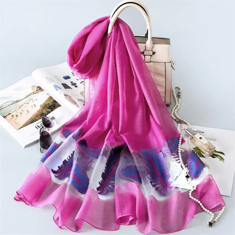 YRRETY женские шарфы из органзы универсальные шали с вышивкой шифоновые большие