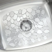 3040cm adjustable kitchen sink dish drying mat soft plastic sink protector pebble design sink protector transparentblack