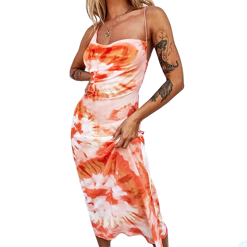 

Female Beach Swimsuit And Bikini For The Pareo Dress Verano Beachwear Cover Up Summer New Sexy Backless Elastic High Waist Dyed