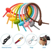 20pcs silicone cable ties assorted colors smart ties cord wrap organizer rubber twist ties heavy duty reusable zip ties