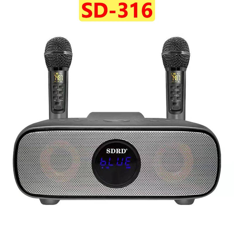 

Bluetooth-Колонка SD316 с двумя микрофонами, Портативная Беспроводная колонка для караоке, для домашнего кинотеатра, музыкального центра, объемны...