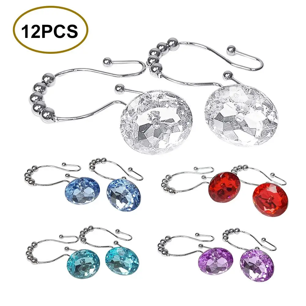 12 шт./компл. ванная комната Bling круглые акриловые стразы декоративный крючок для