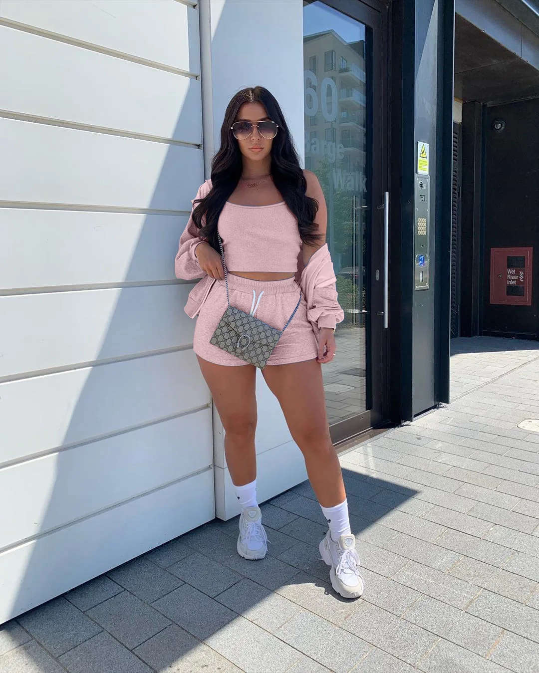 Комплект Спортивный женский из трех предметов повседневный свитшот с длинным