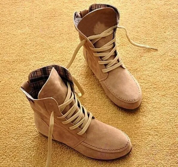 Autumn New Female Women's Boots Flat Lace Ankle For Women Rome Student Plus Sizes34-44 buttons Decorative Shoes433 | Обувь