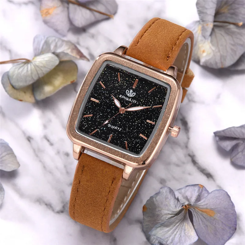 Женские наручные часы с квадратным циферблатом Короткие повседневные кварцевые