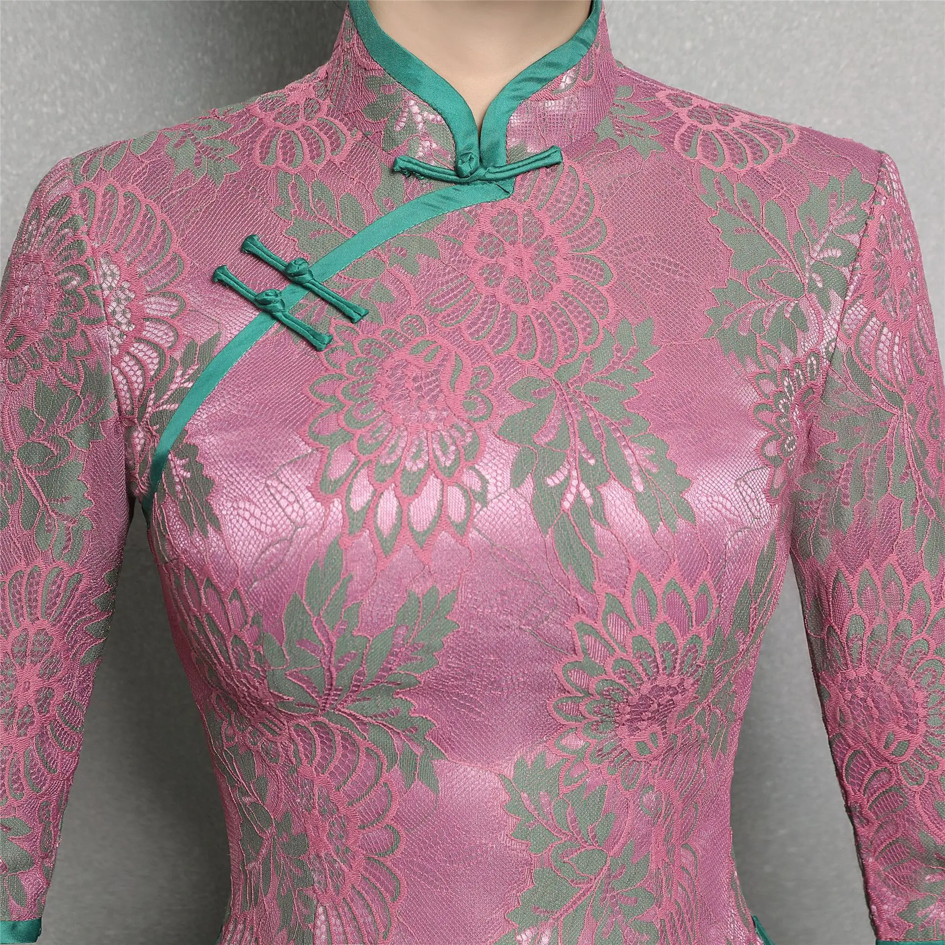 

Elegant Women Party Shirt Sexy Lace Clothing Female Stage Show Blouse Traditional Chinese Wedding Garment Tang Tops