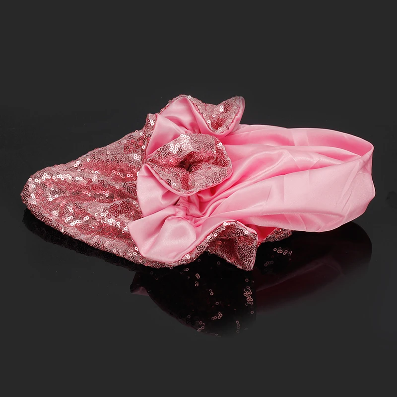 Мама/Дети 2 слоя блесток ткань Череп Шапочки шапка волос блестящая фольга капот