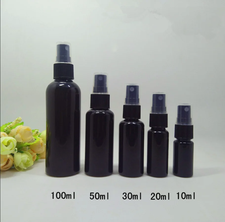 

50PCS 30ML 100ML Black Plastic Spray Bottles Men Sprayer Empty Perfume Masculino Lotion Cosmetic Containers 10ml 20ml 50ml 60ml