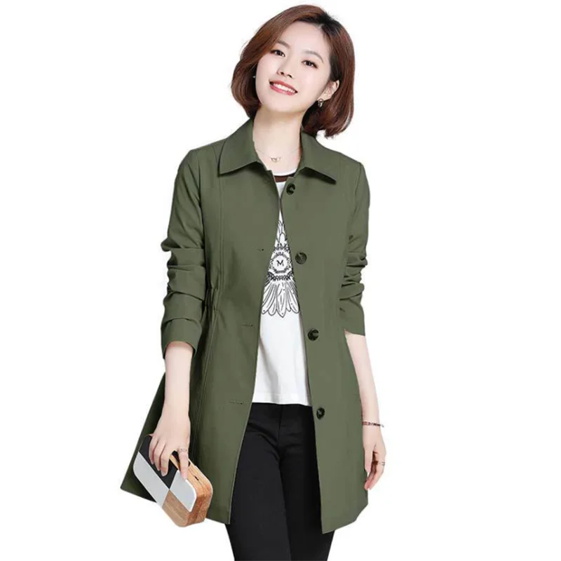 Высококачественная ветровка Женская средней длины новая модная тонкая женская в