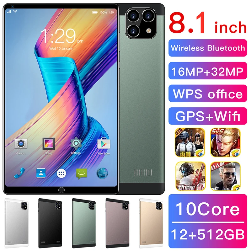8 "Детский планшет Google Android Quad Core Tablet PC 12 + 512G двойной Камера Wi-Fi Bluetooth для