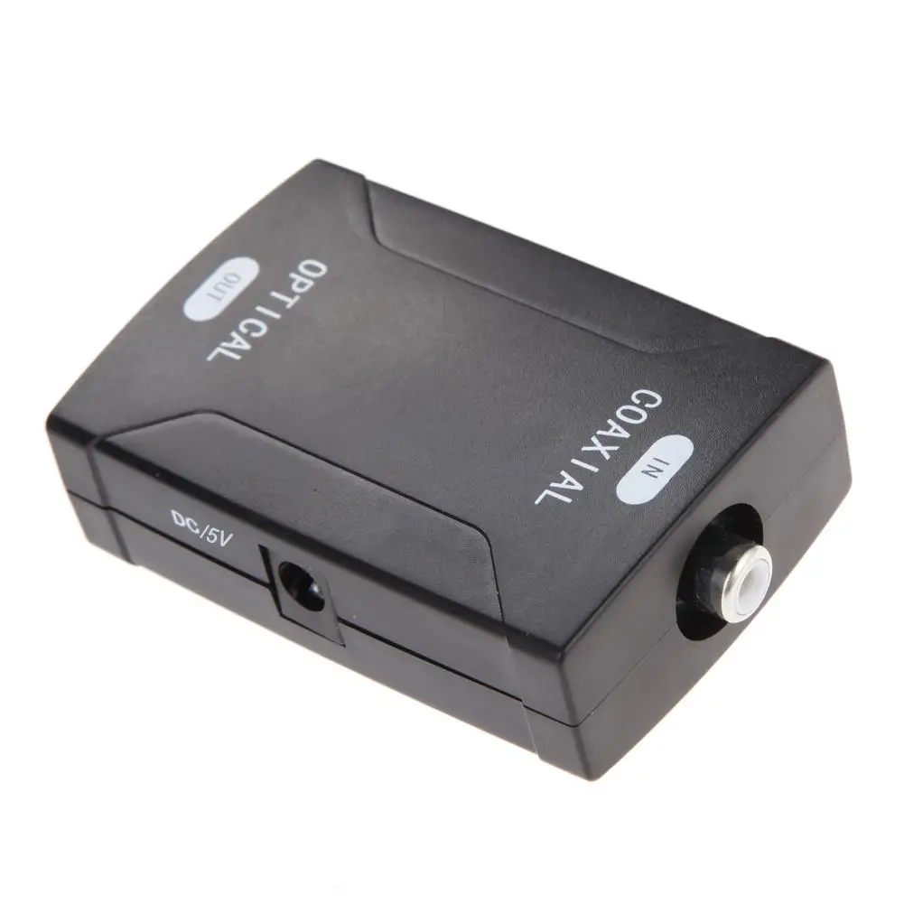 1 шт. черный коаксиальный RCA в оптический TOSlink SPDIF цифровой аудио преобразователь