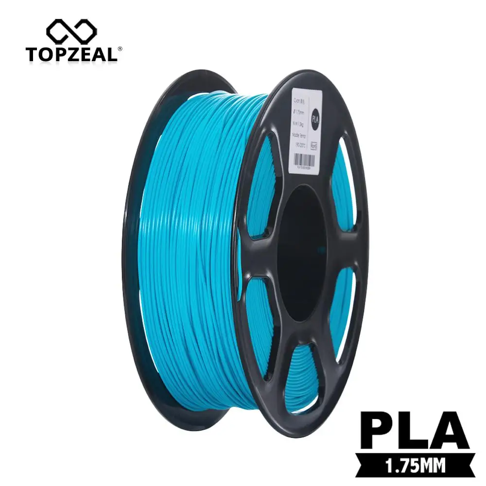 TOPZEAL Cyan цветная нить PLA 1 75 мм 1кг Пластик для 3D принтера с точностью размеров +/ 0 02