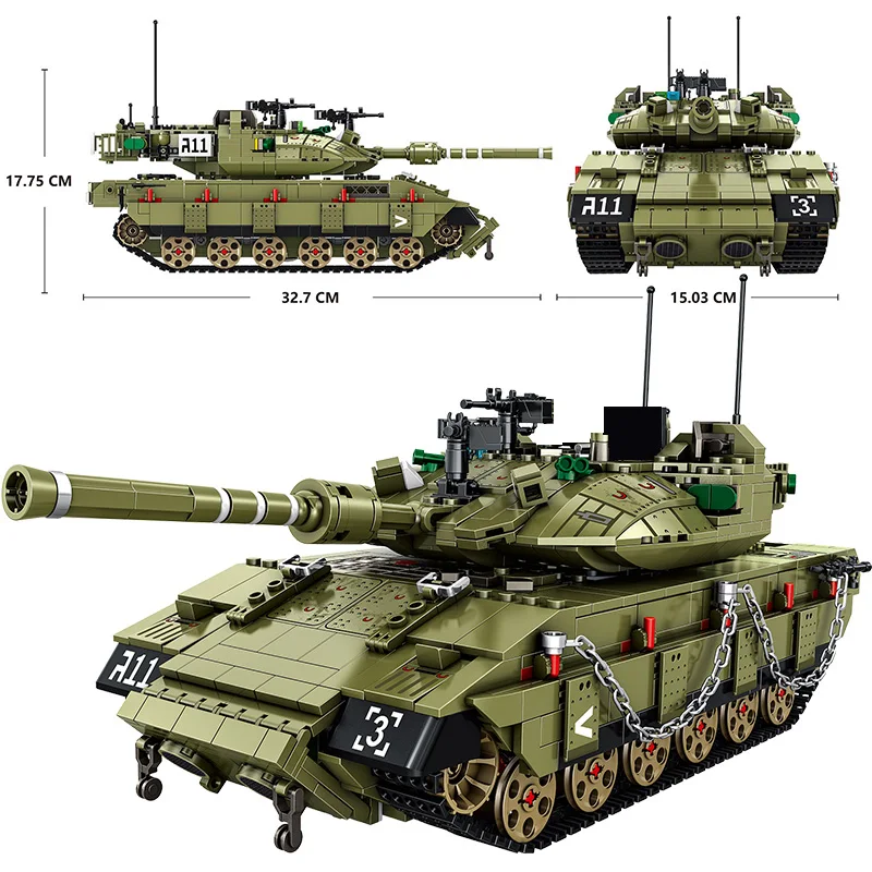 Серия военных танков Merkava MK4 главный боевой танк строительные блоки армейские