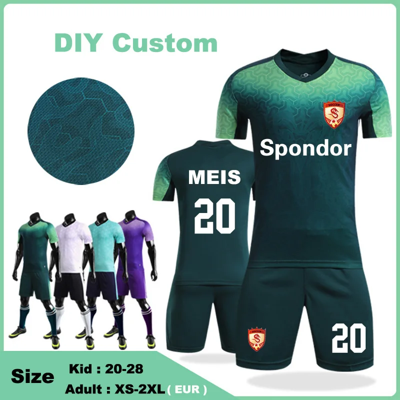 

2020 soccer jersey kids Men soccer training tracksuits , retro football shirts Shorts Sportswear, Blank DIY Custom football Sets