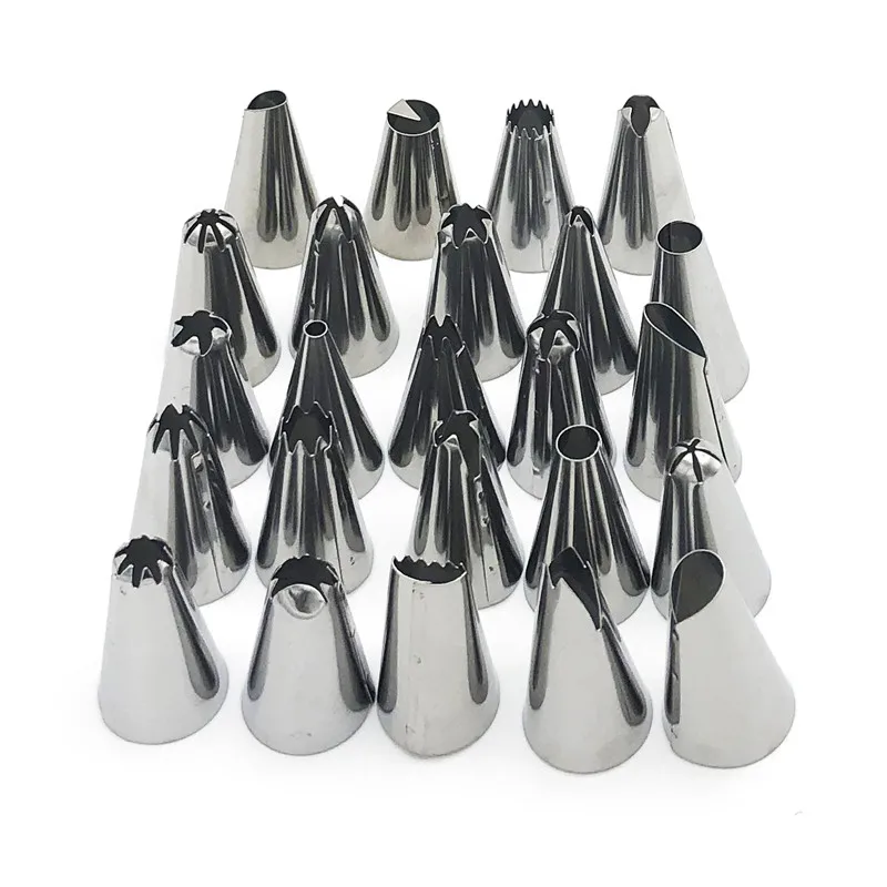 

Cake Decorating Tools 24Pcs/set Good Quality Stainless Steel Icing Piping Nozzles Pastry Tips Set Cake Baking Gadget Accessories