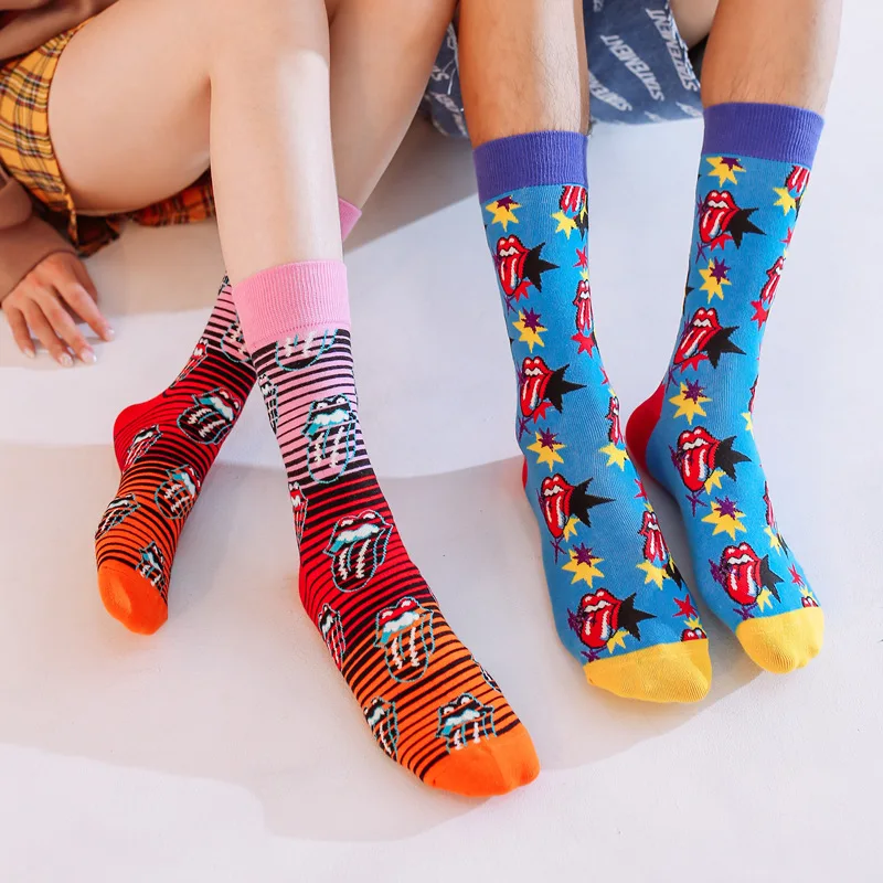 Cotton Socks Women Funny Print Animal happy socks women Kawaii Cute Casual Happy Fashion High Ankle For Men | Женская одежда