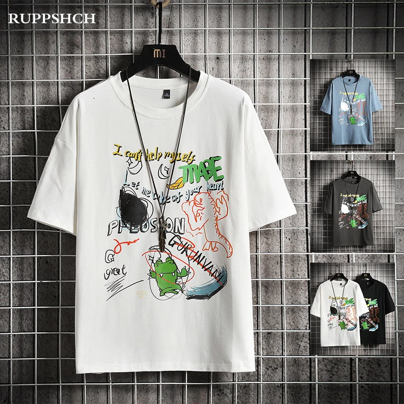 

2021 Summer New Men Sports T-shirt Men Pure Cotton Personality Printing Large Size High Quality Short Sleeved T-shirt Men Top