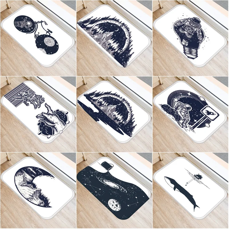 

40x60cm Cute Diy Print Floor Mat Bathroom Ground Mat Slip Door Bath Pad Rug Living Room Kitchen Carpet Home Decor