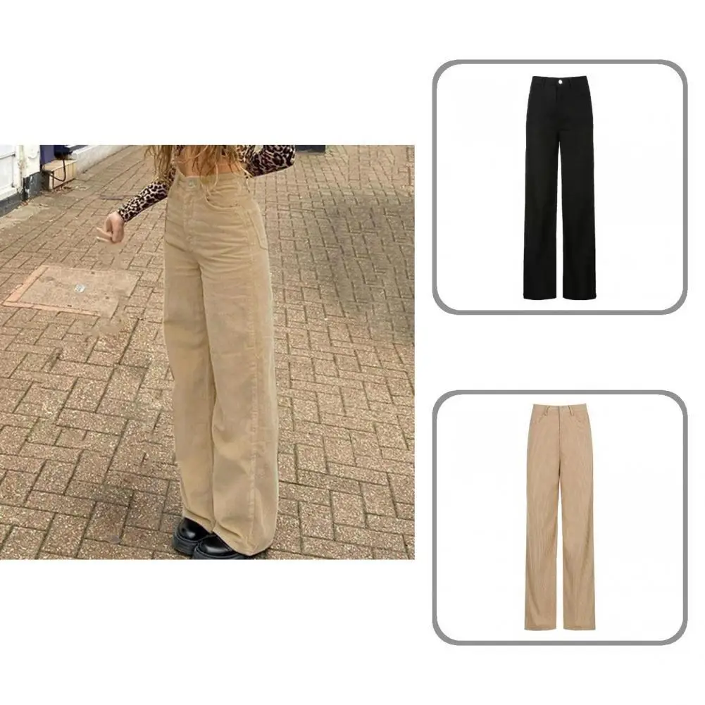 

Women Trousers Wide Leg Simple Ankle-Length High Waist Women Trousers