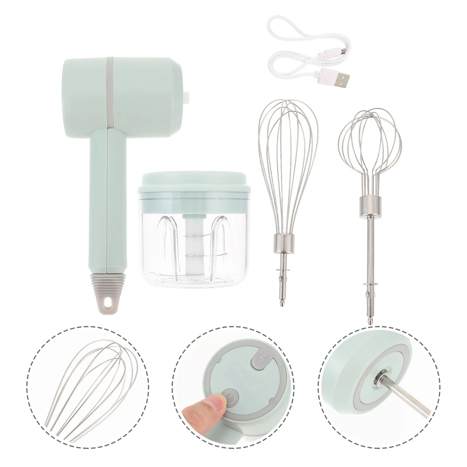 

1 Набор, многофункциональный Электрический смеситель для яиц, смеситель для чеснока, кухонный инструмент