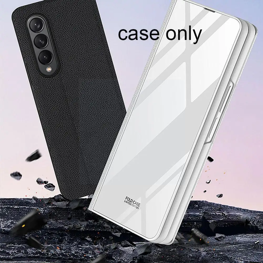 

Leather Magnetic Flip Case For Samsung Galaxy Z Fold Cover Anti-knock 5G Tempered 3 Hard Case