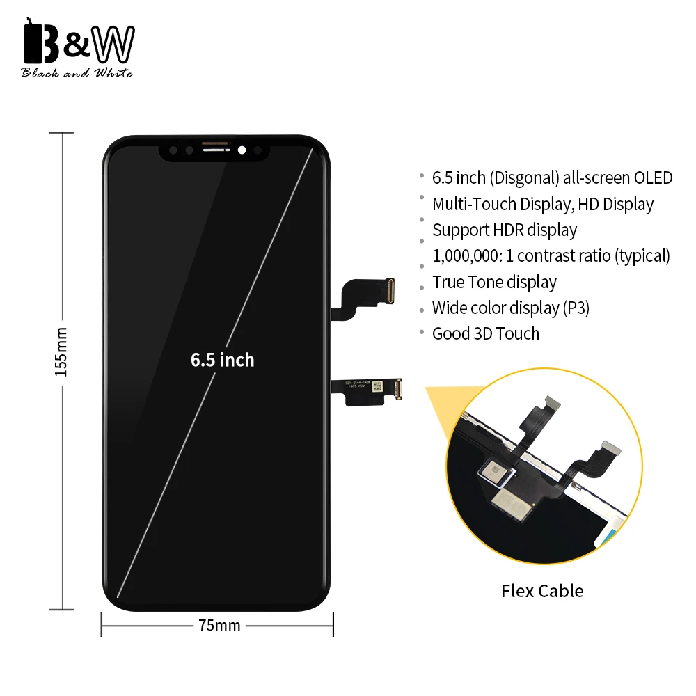AAA +++ качественный OEM дисплей для iPhone XS MAS OLED 6 5 дюймов Pantalla MAX с отличным 3D сенсорным