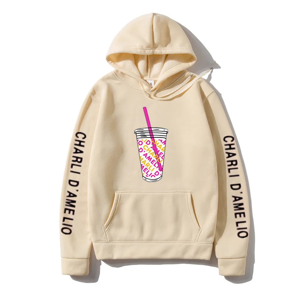 Harajuku Ice Coffee Splatter толстовки для мужчин Японская уличная одежда худи Charli DAmelio