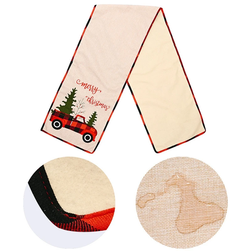 

Burlap Christmas Table Runner - Holiday Table Runners Table Decorations for Seasonal Family Dinners or Holiday Gathering