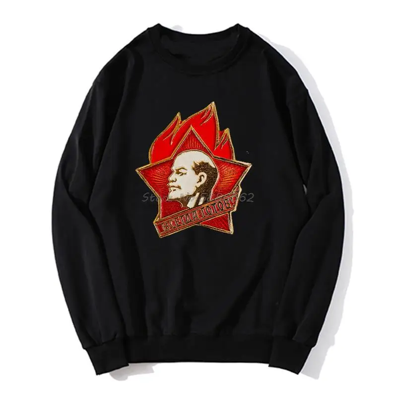 

CCCP Soviet Union Lenin Young Pioneers Badge Men Unisex O-neck Hoodies Sweater Sweatshirt Streetwear