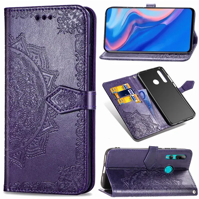 Дурман Цветы Чехол с тиснением для huawei Y5 Y6 Y7 Y9 Pro флип-чехол из искусственной кожи y6 y9 Prime Чехол-бумажник чехол для телефона оболочки