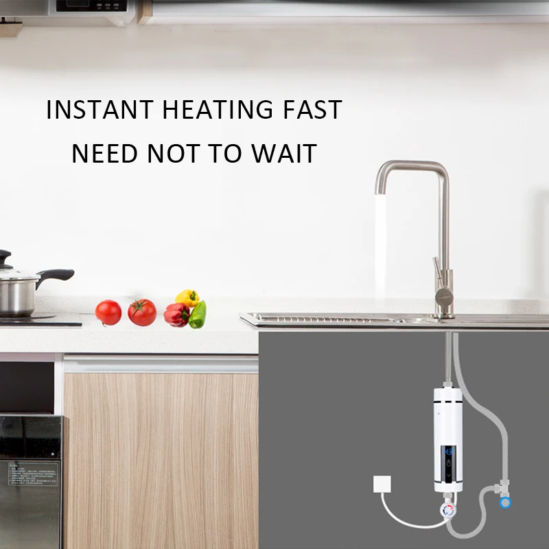 

Instant Heating LED Intelligent Electric Water Heater 3500W 220V Temperature Adjustable Heater Bathroom Shower Kitchen Heater
