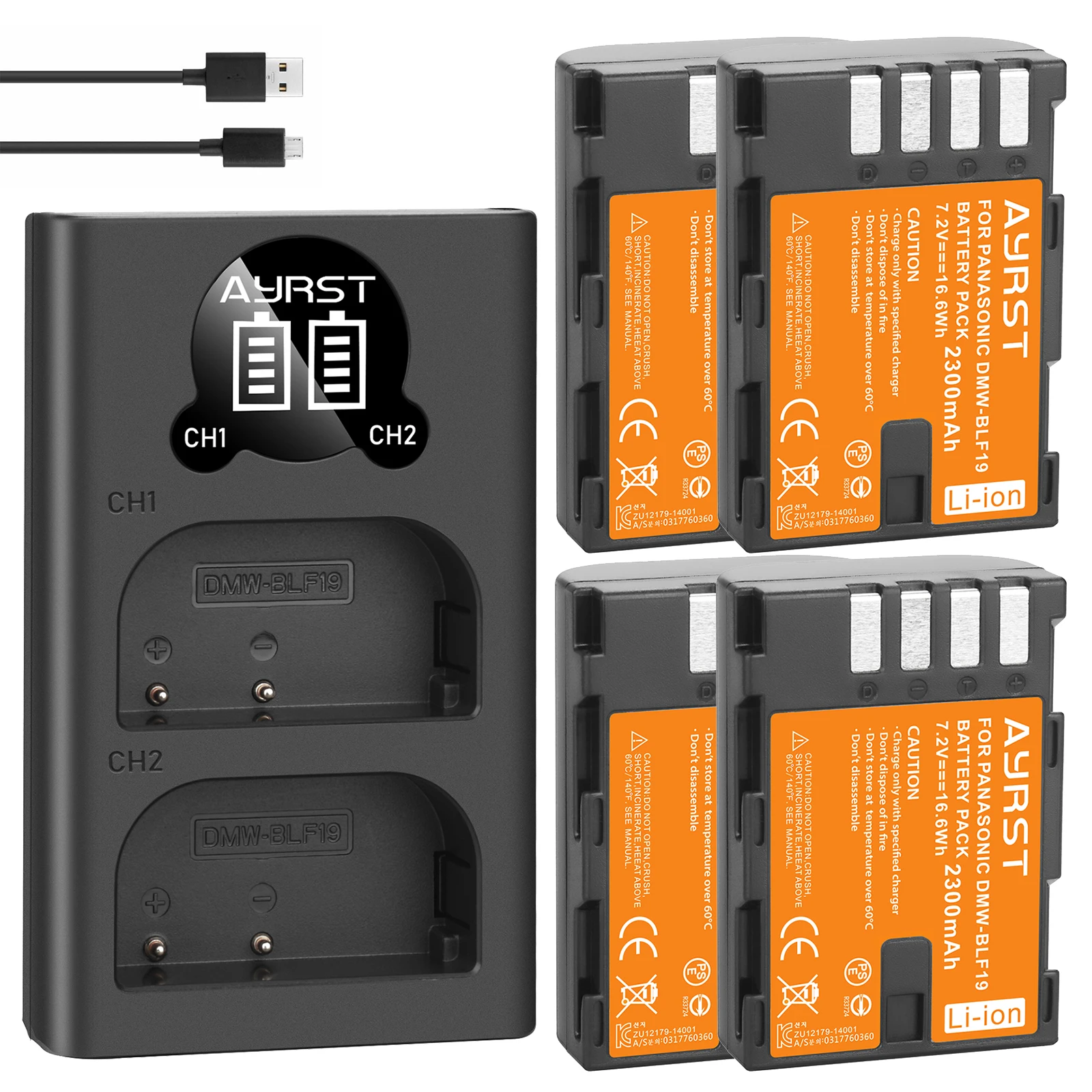 Battery + Dual Usb Charger For Panasonic Lumix Gh3 Gh4 Gh5