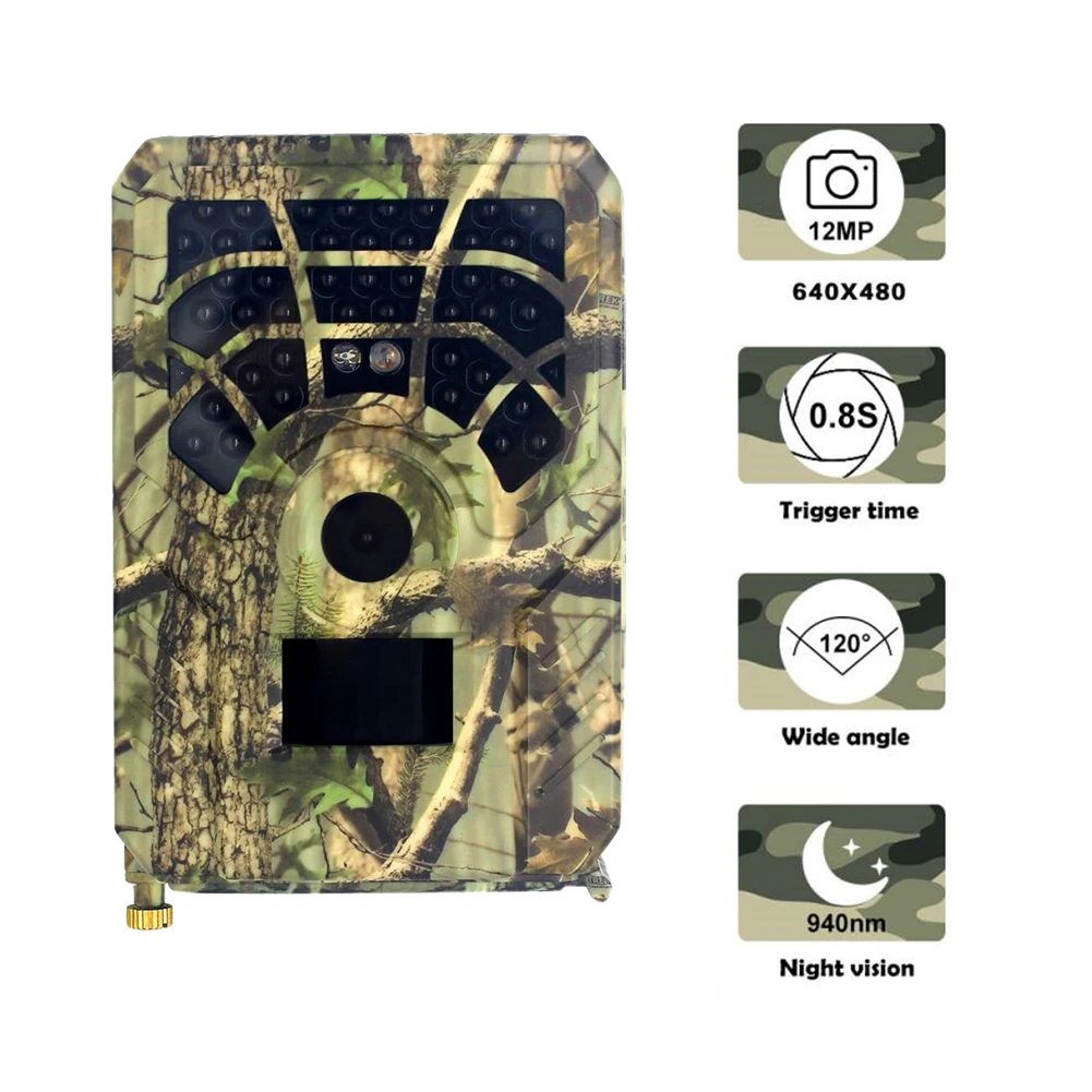 

PR300A Hunting Camera 12MP 1080P 120 Degrees PIR Sensor Wide Angle Infrared Night Vision Wildlife Trail Thermal Imager Video Cam