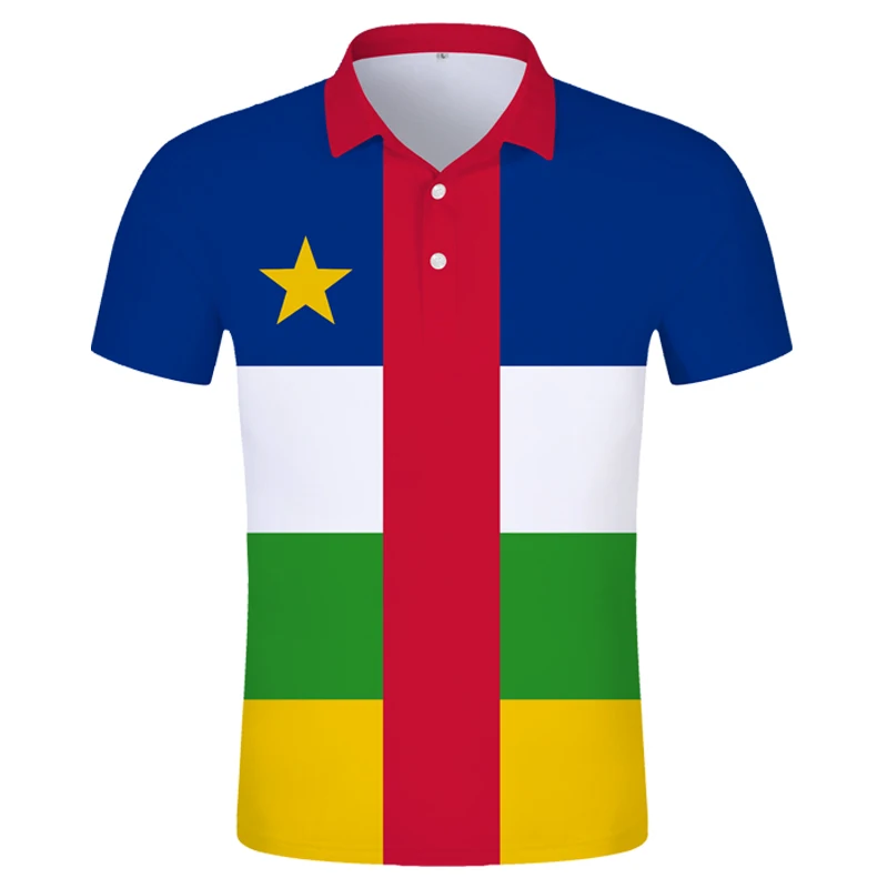 Polo centrale africana Logo nome personalizzato gratuito Polo Caf bandiera nazionale centrafriaine repubblica stampa francese abbigliamento fotografico
