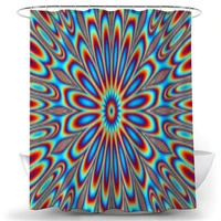 colorful psychedelic dreams trippy bohemian striped waterproof polyester shower curtain